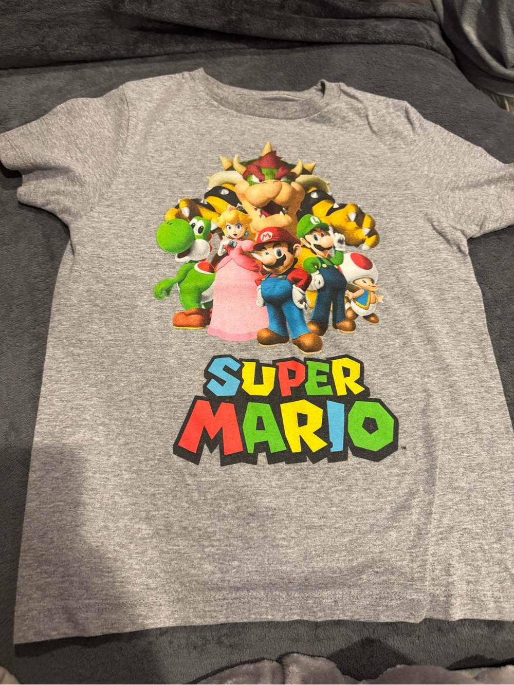 Nintendo Super Mario Logo Tee - Gray and Black